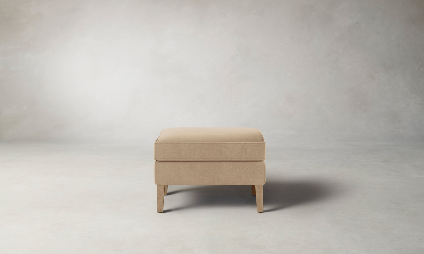 The Chrystie Ottoman - Mohair Almond