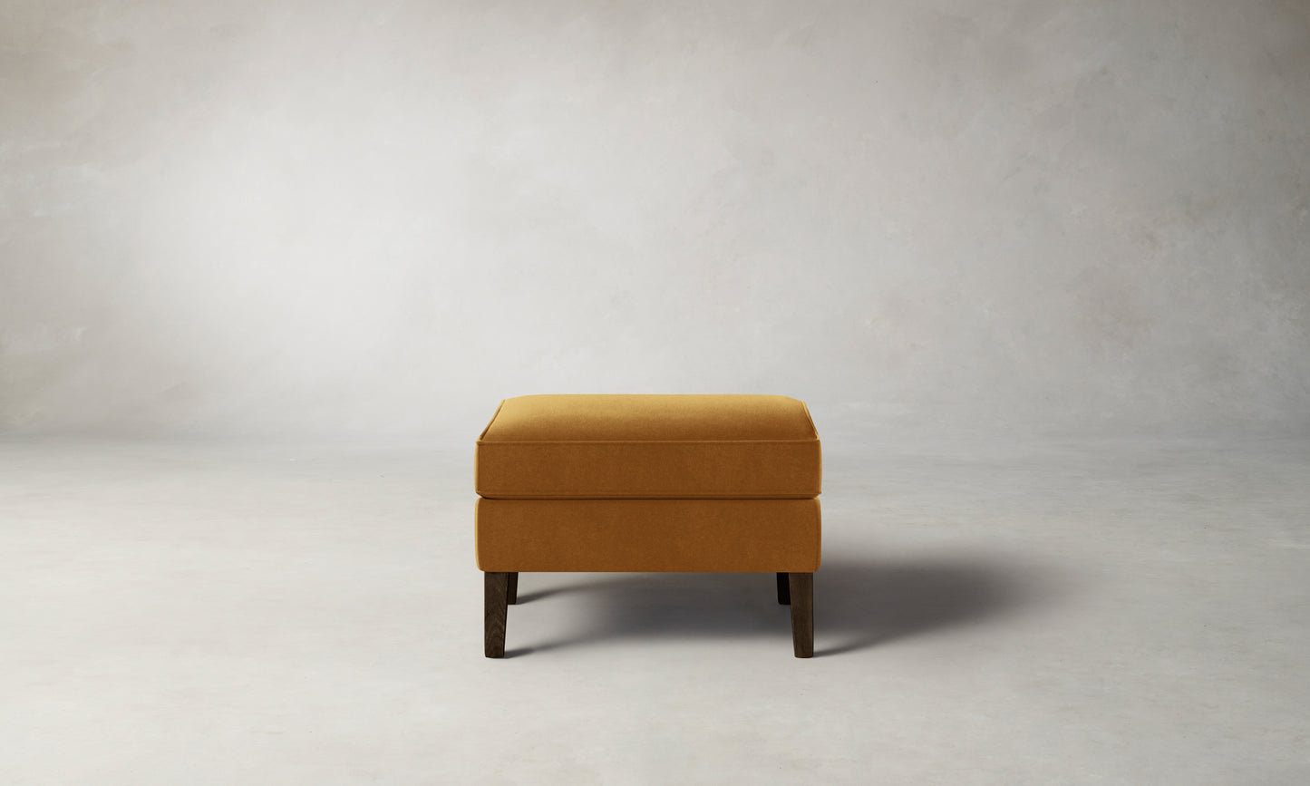 The Chrystie Ottoman - Mohair Amber