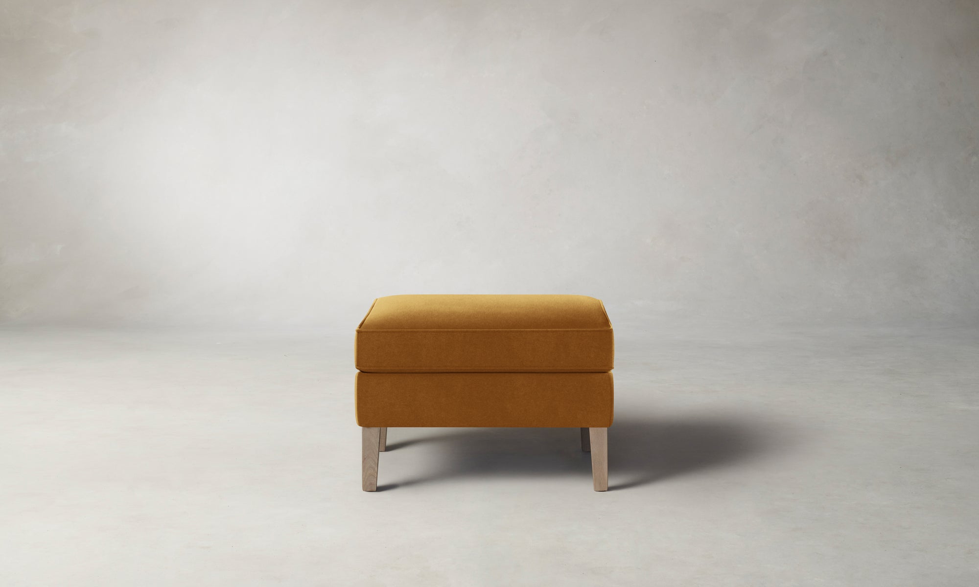 The Chrystie Ottoman - Mohair Amber