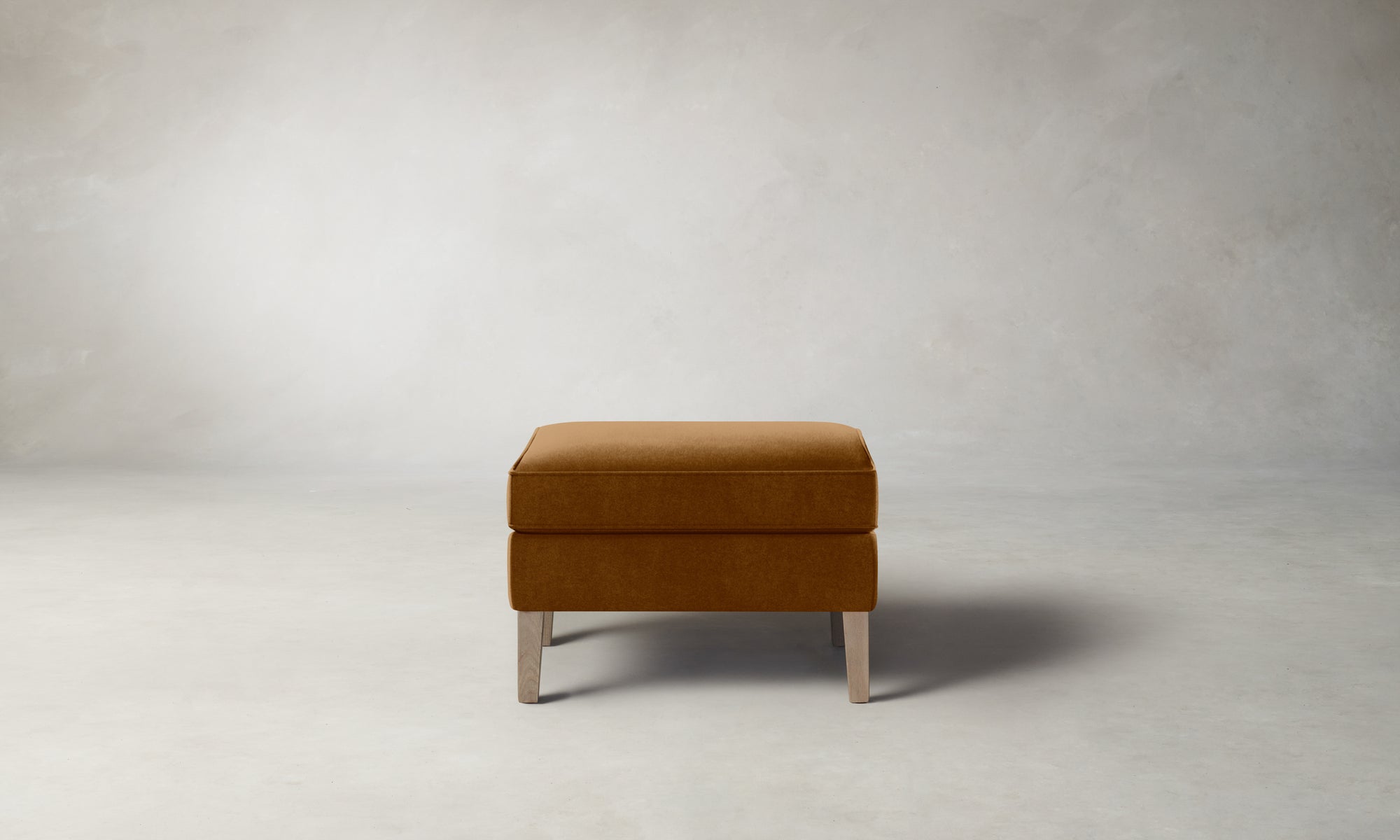 The Chrystie Ottoman - Mohair Brown Sugar