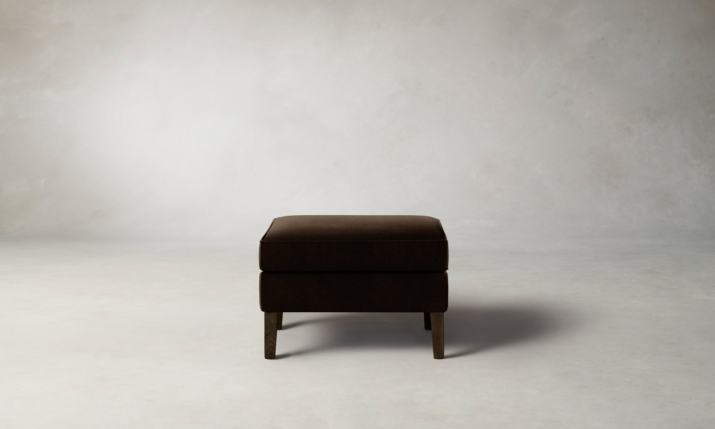 The Chrystie Ottoman - Mohair Chocolate