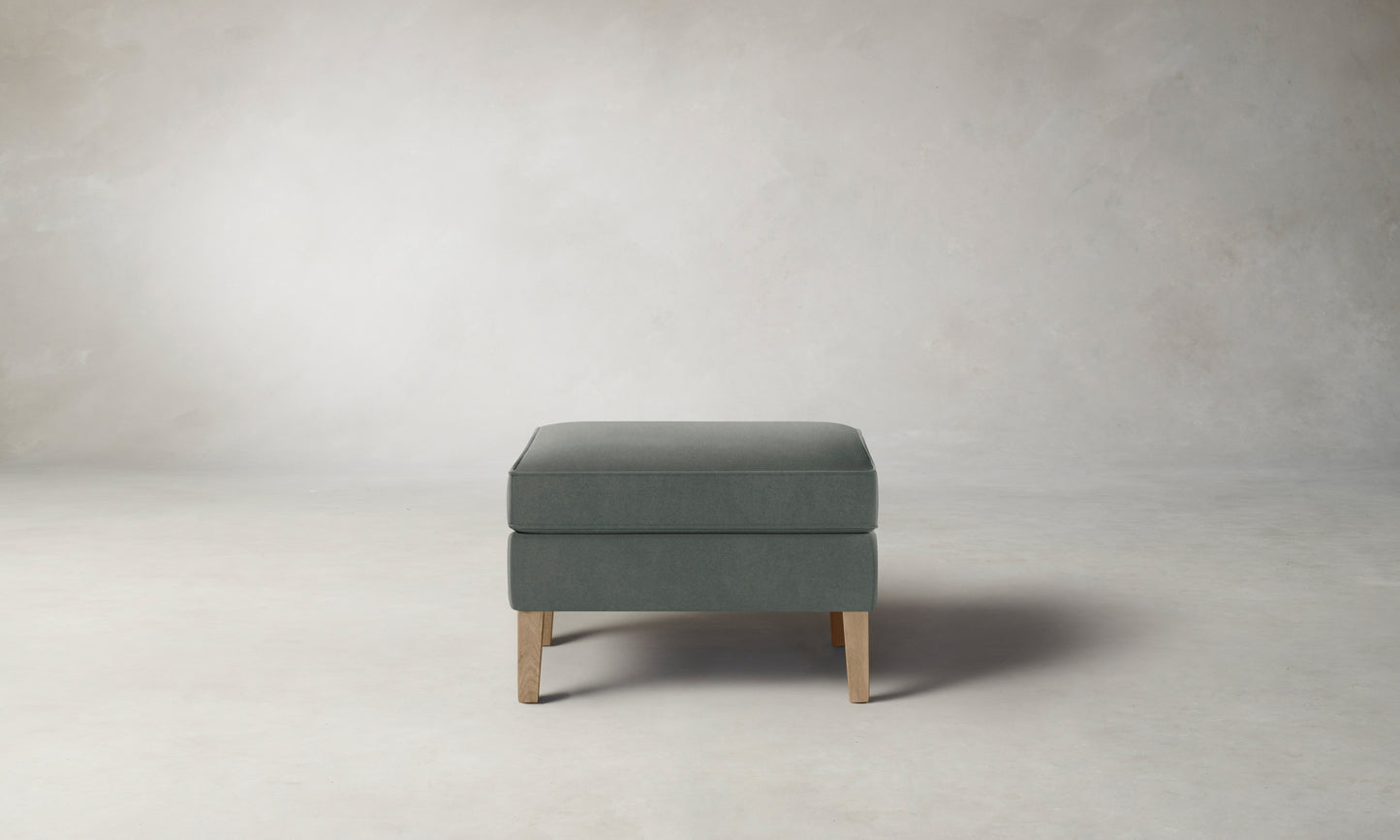 The Chrystie Ottoman - Mohair Fog