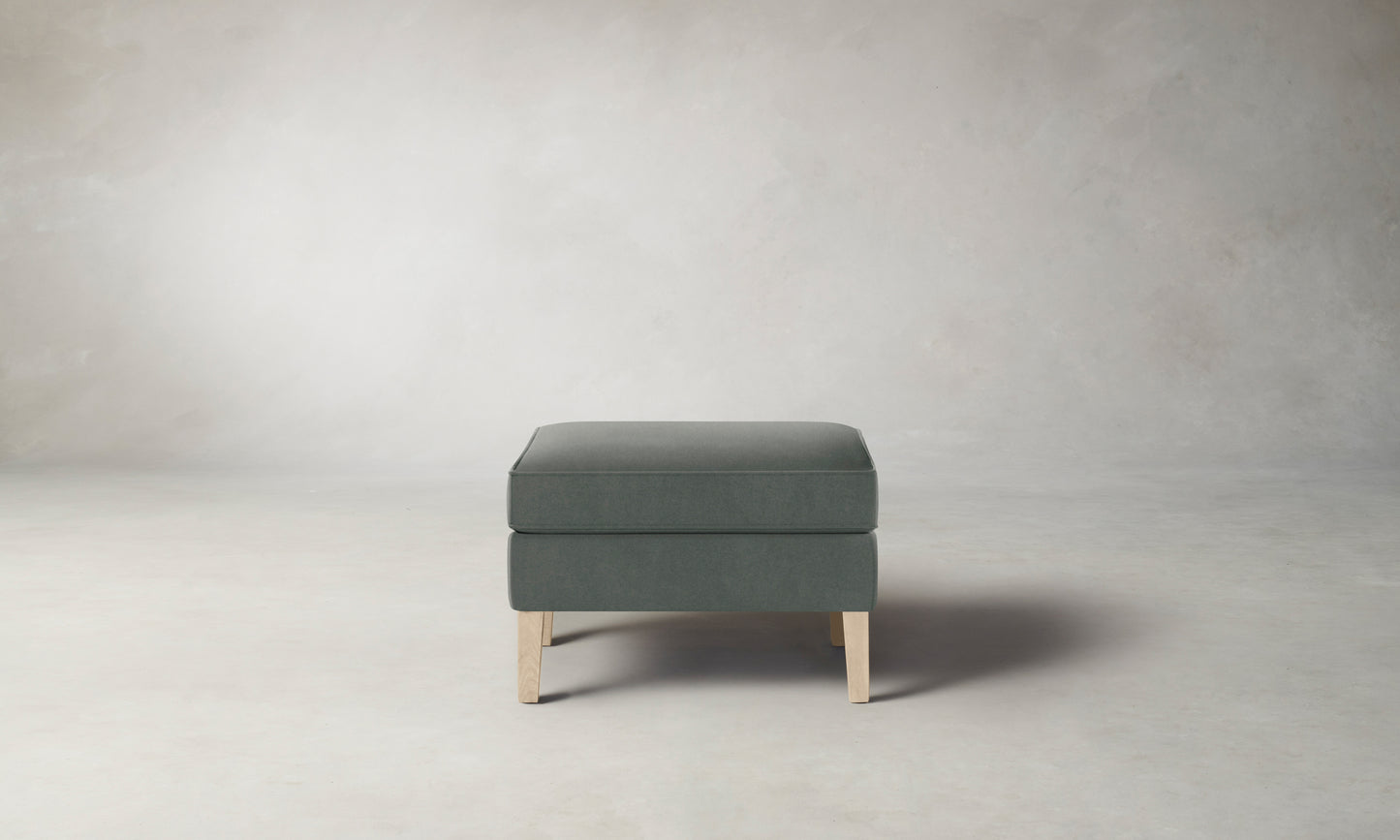 The Chrystie Ottoman - Mohair Fog