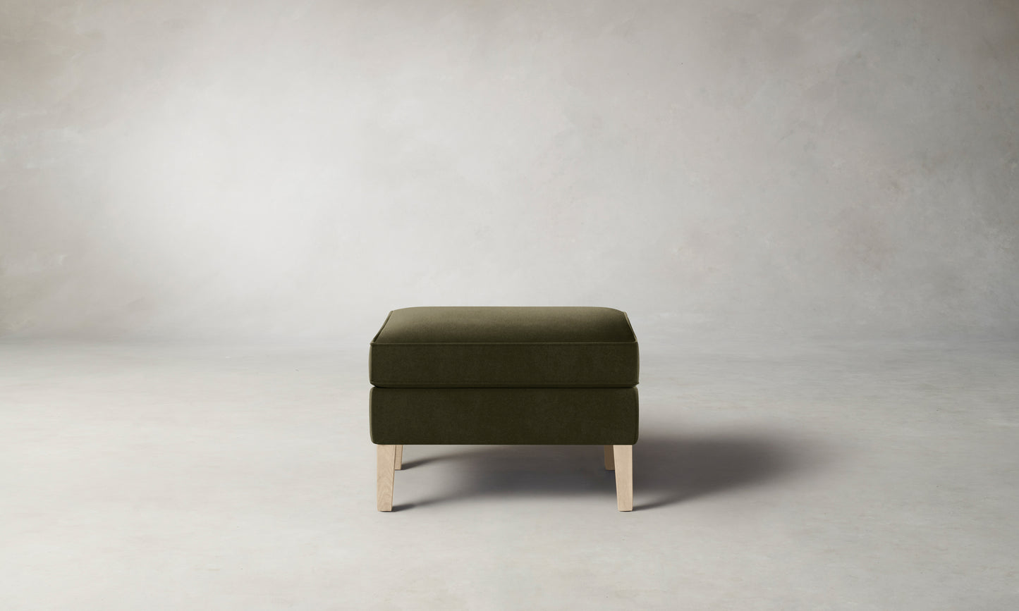 The Chrystie Ottoman - Mohair Moss