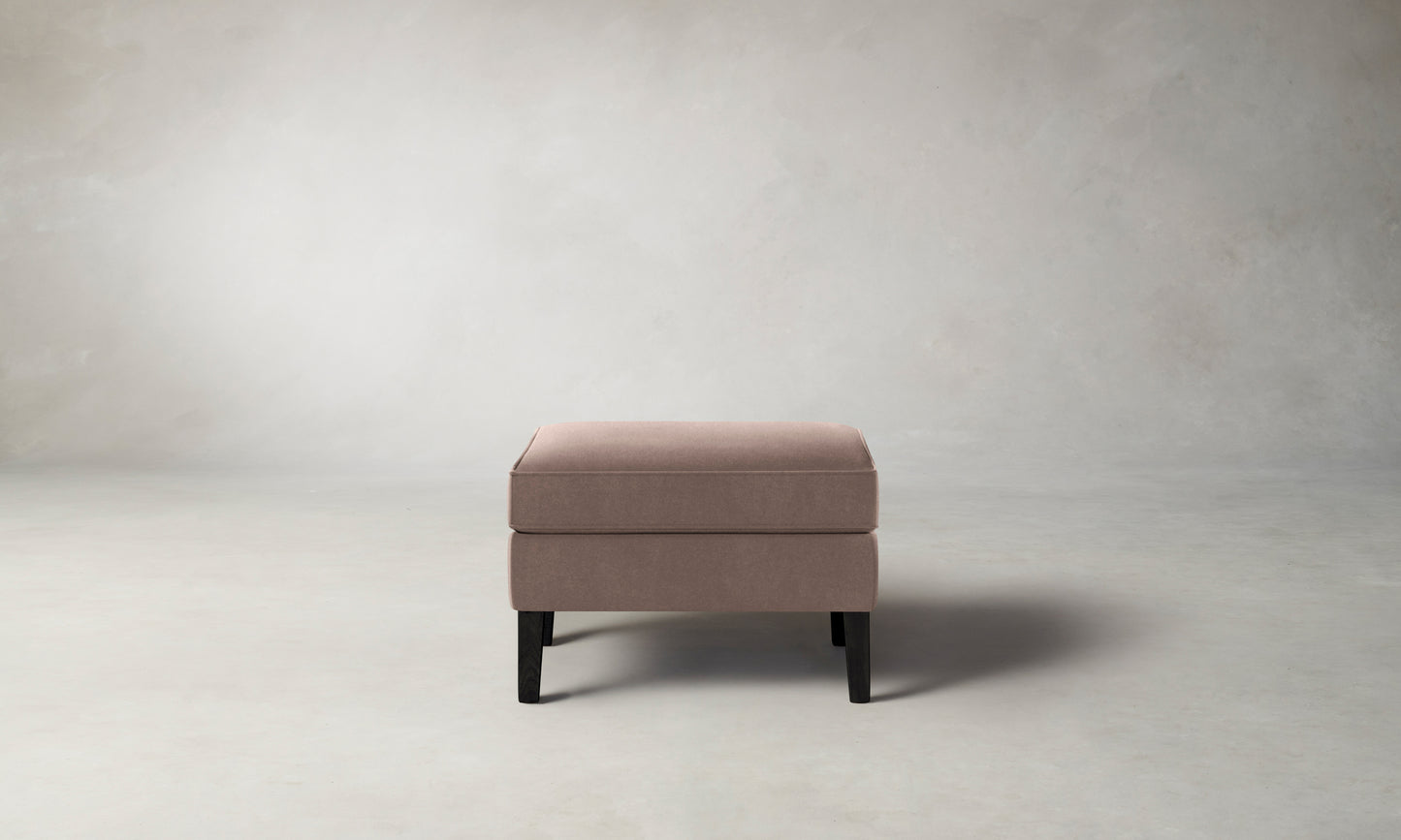 The Chrystie Ottoman - Mohair Peony