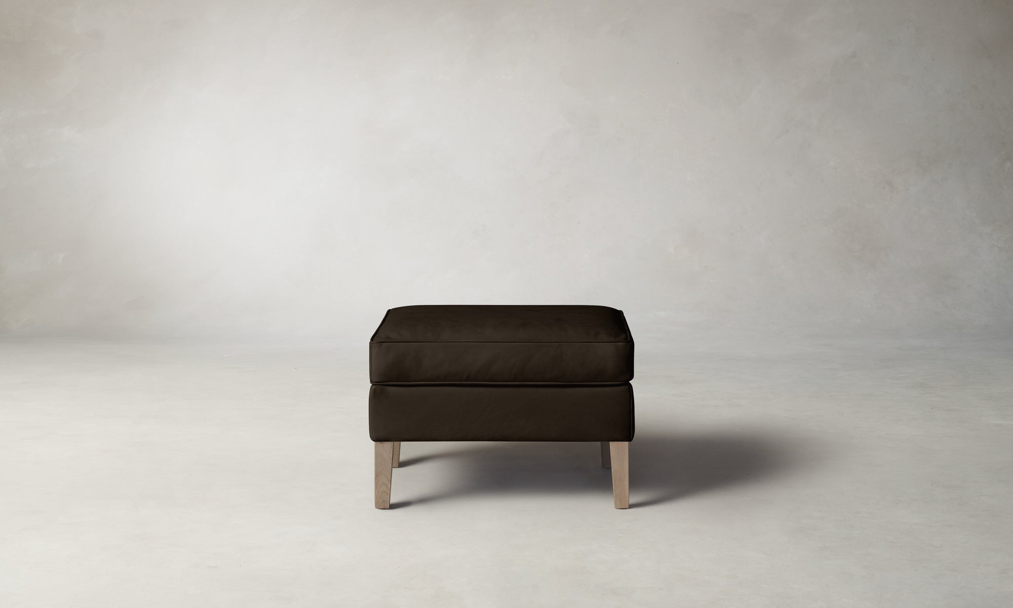 The Chrystie Ottoman - Nubuck Leather Espresso