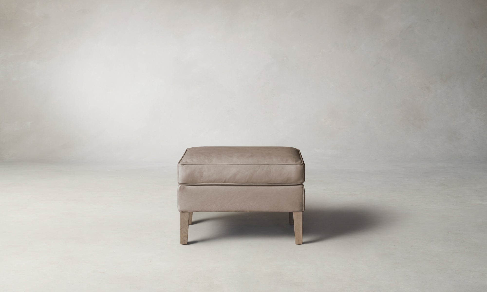 The Chrystie Ottoman - Nubuck Leather Fawn