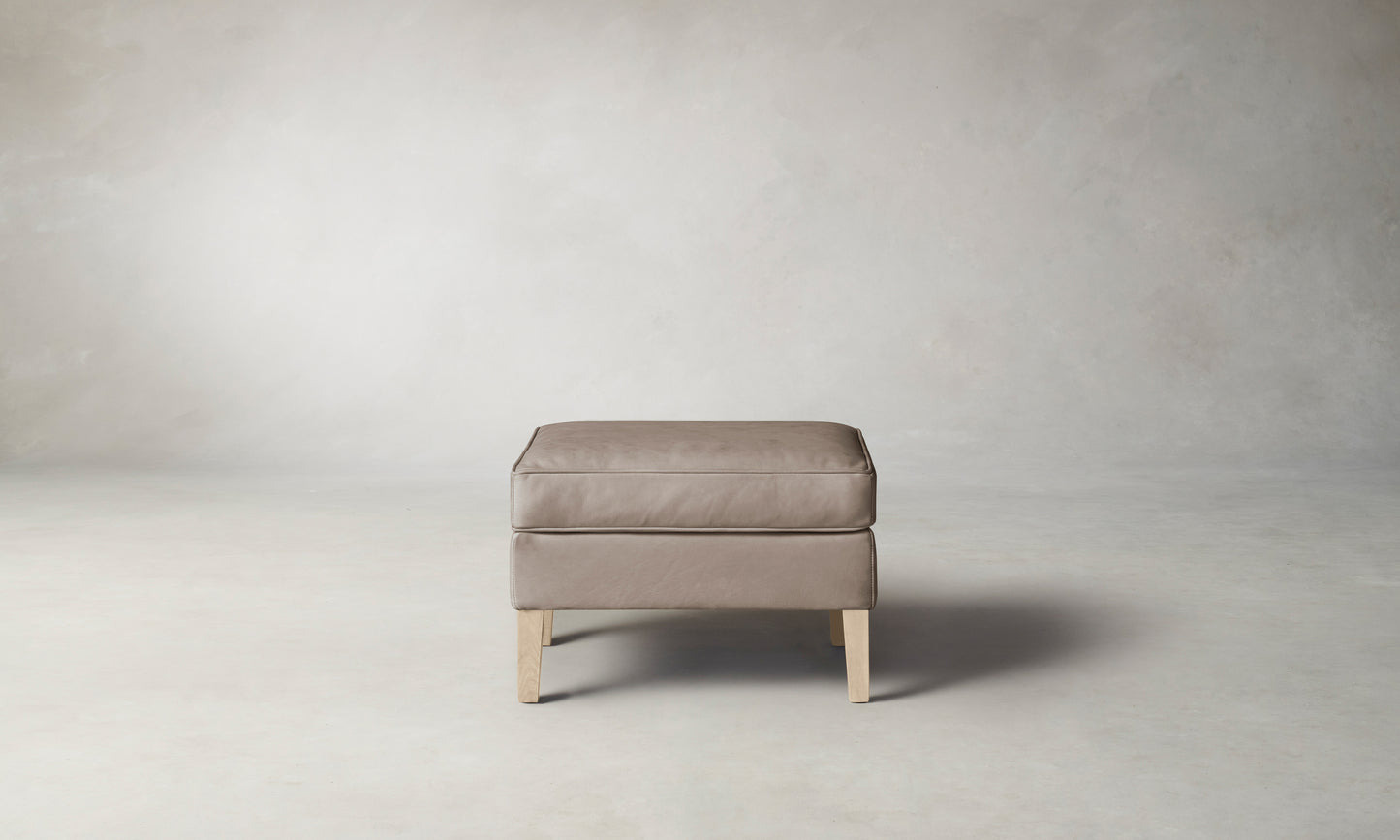 The Chrystie Ottoman - Nubuck Leather Fawn