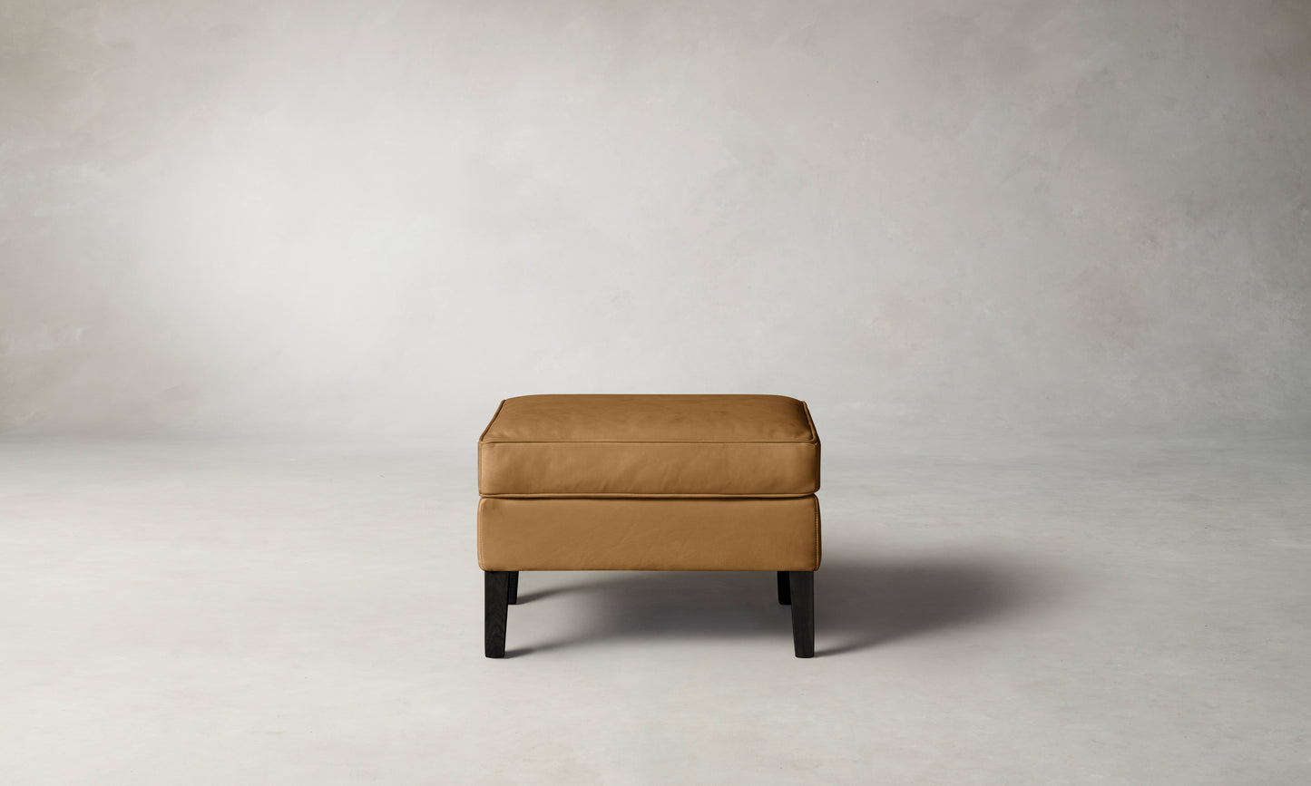 The Chrystie Ottoman - Nubuck Leather Saddle