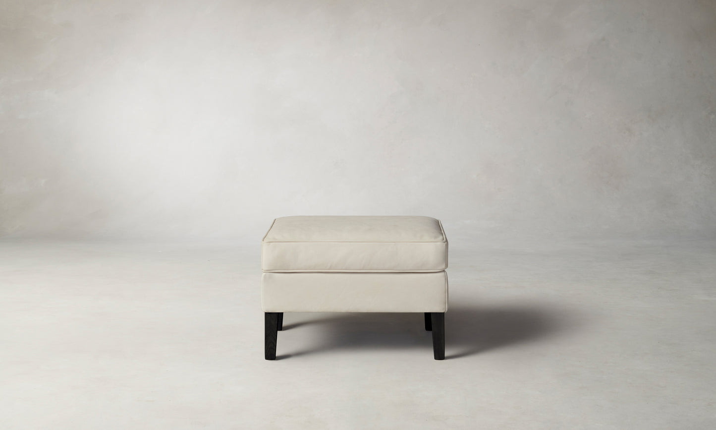 The Chrystie Ottoman - Nubuck Leather Sail