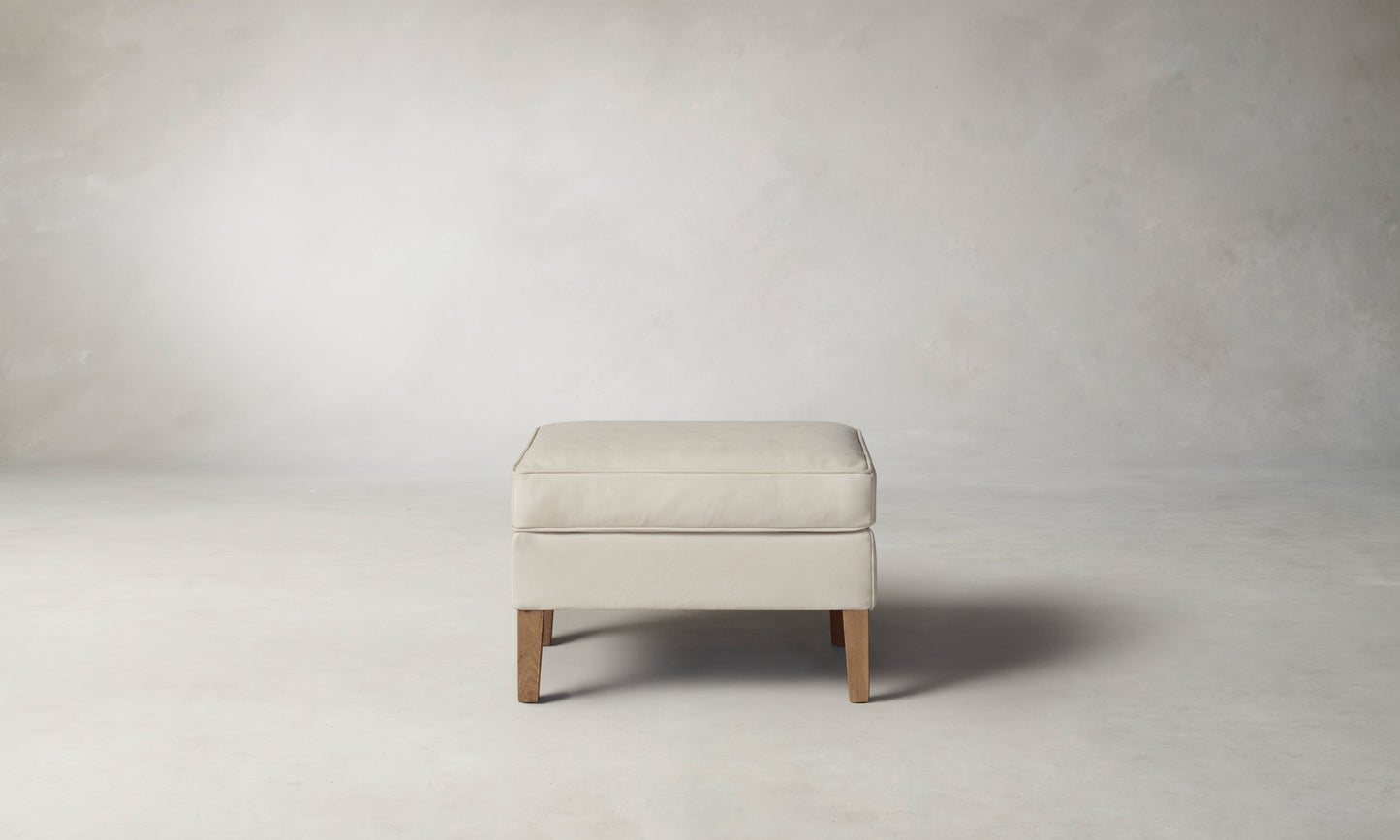 The Chrystie Ottoman - Nubuck Leather Sail