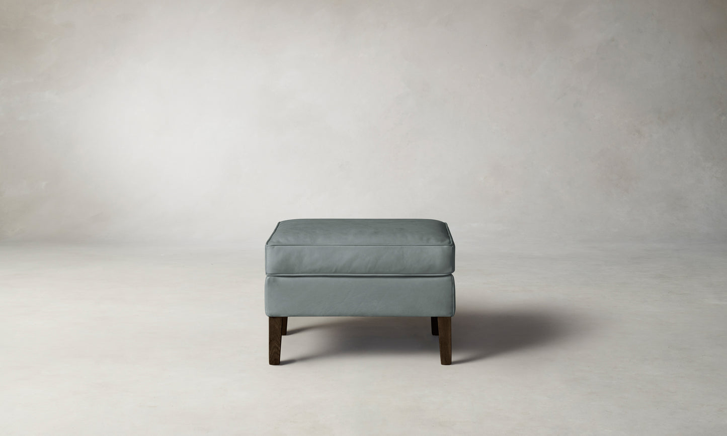 The Chrystie Ottoman - Nubuck Leather Tide