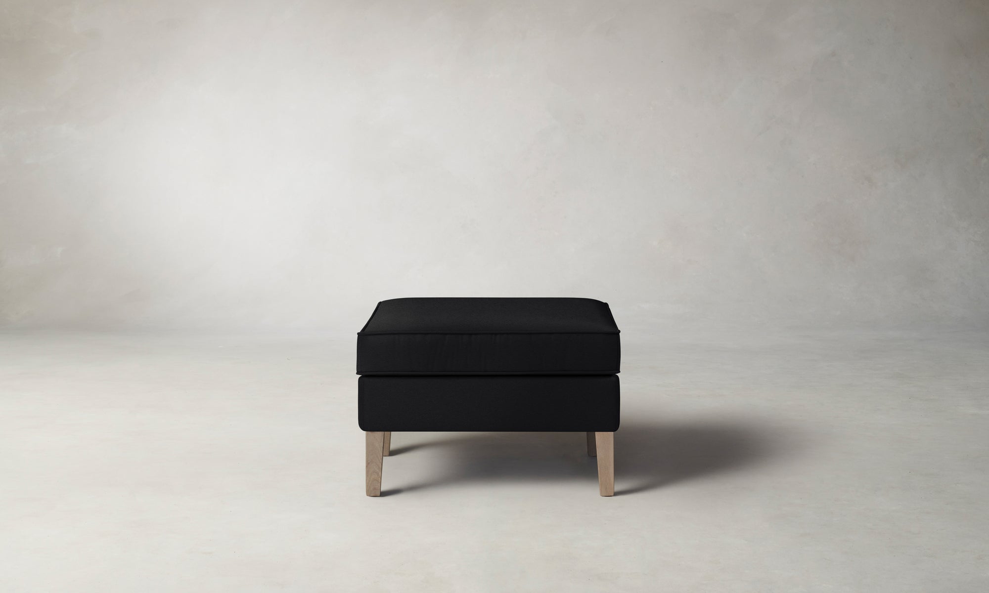 The Chrystie Ottoman - Pebbled Leather Ink