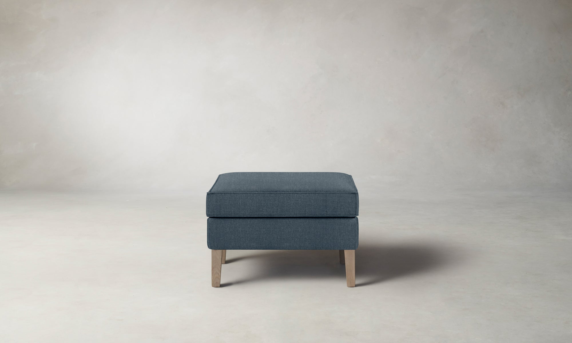 The Chrystie Ottoman - Performance Stonewashed Linen Chambray