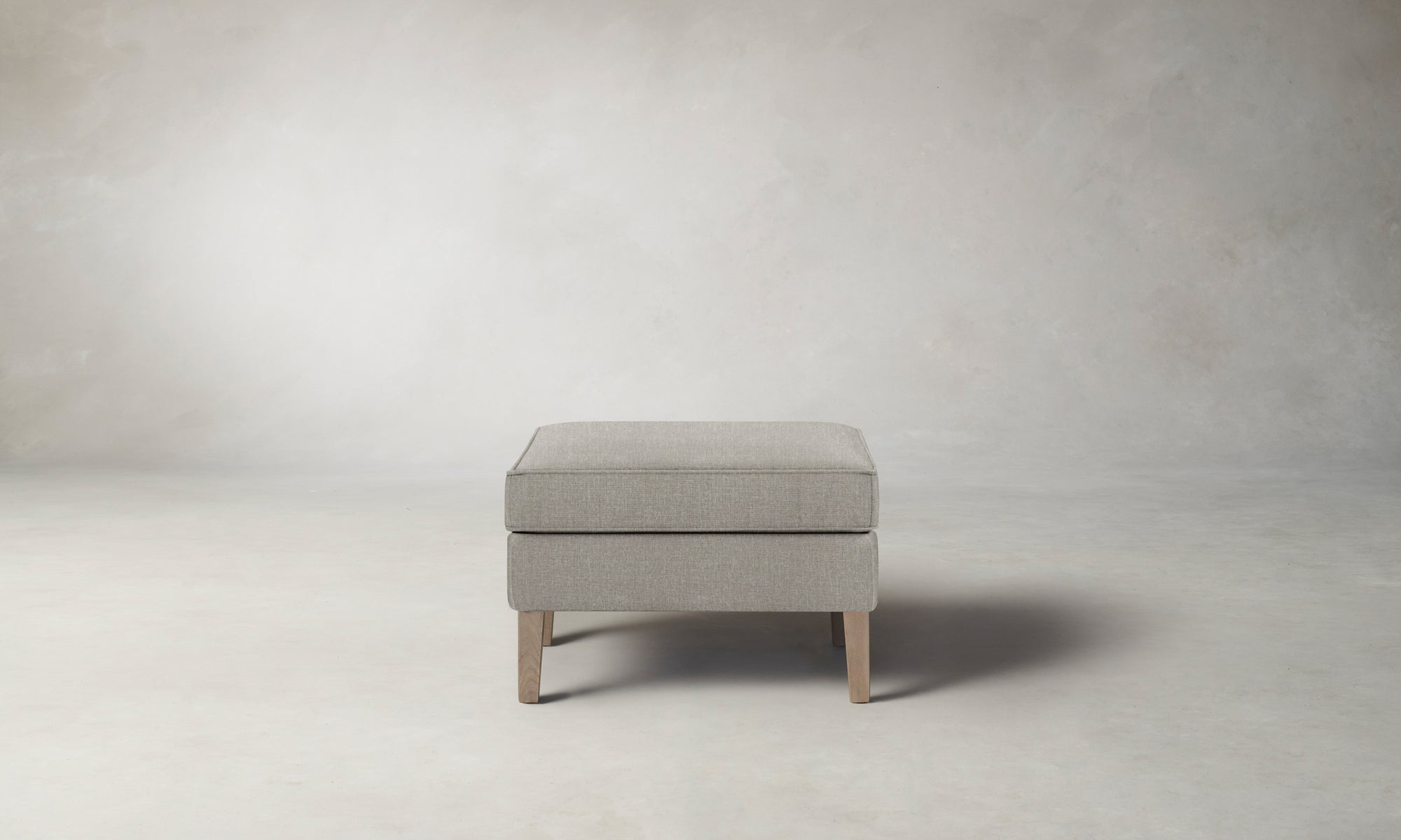 The Chrystie Ottoman - Performance Stonewashed Linen Dew