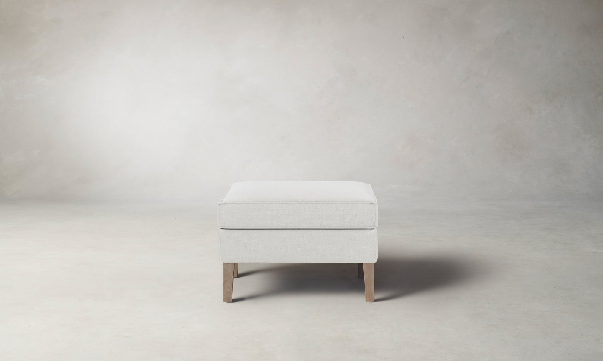 The Chrystie Ottoman - Performance Linen Weave Pure White