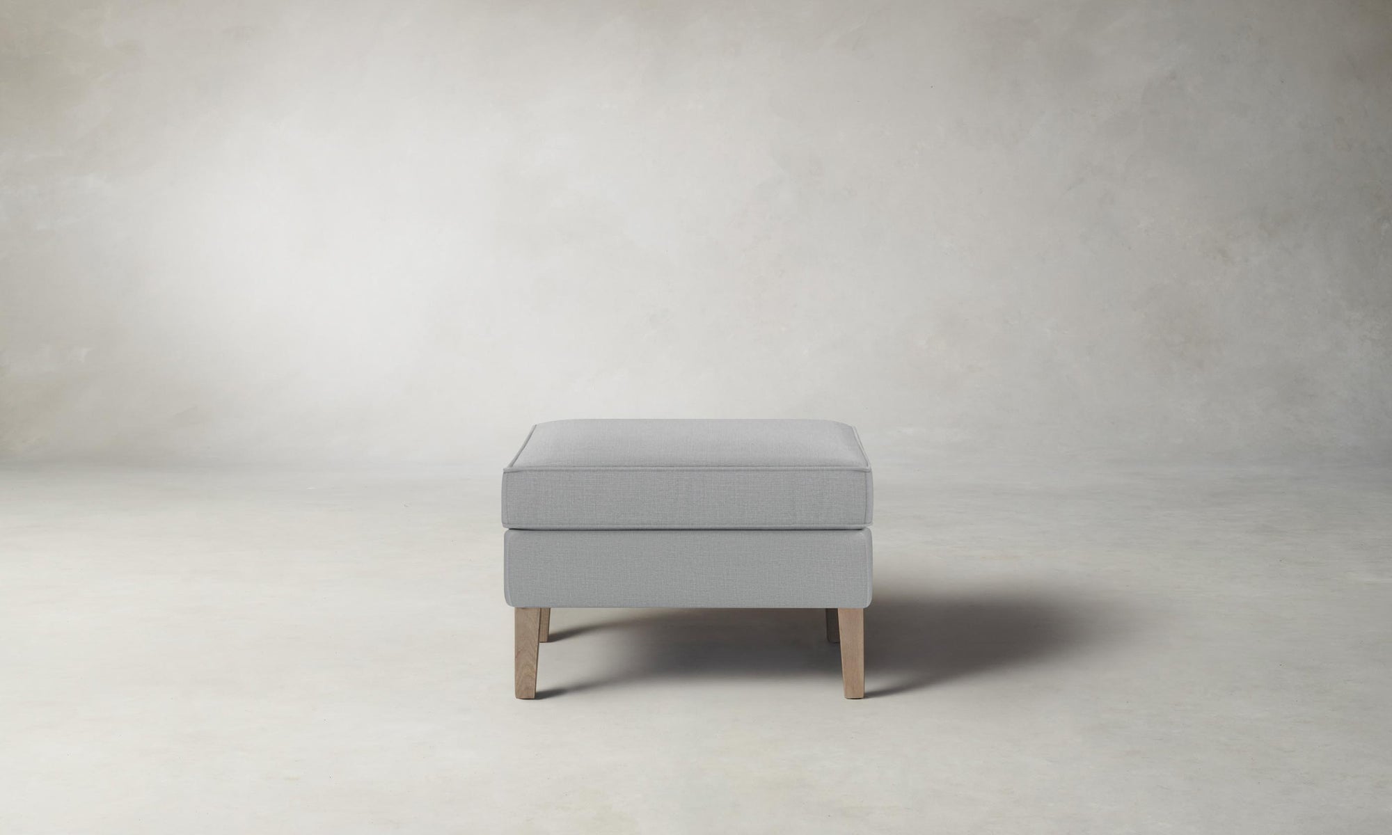 The Chrystie Ottoman - Performance Linen Weave Cloud