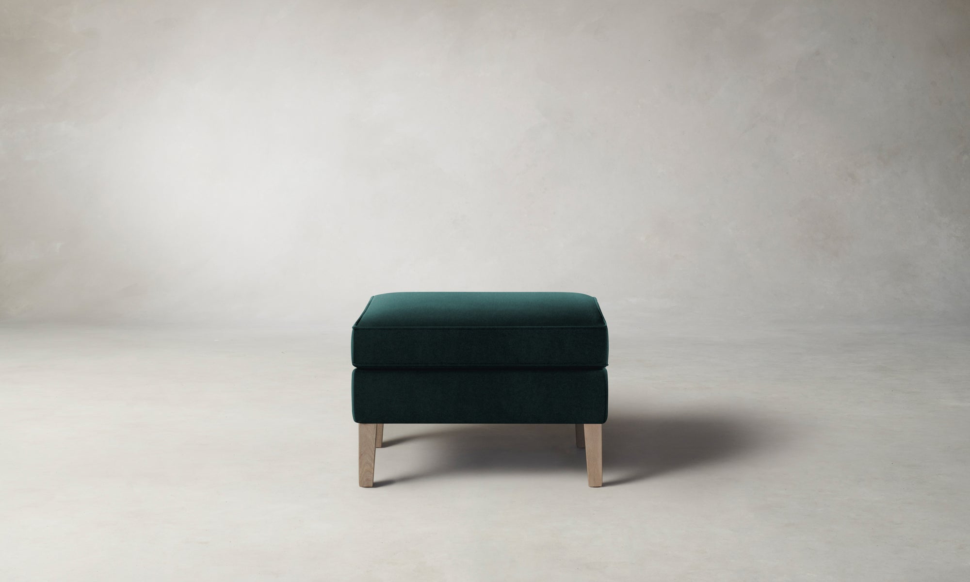 The Chrystie Ottoman - Performance Velvet Emerald