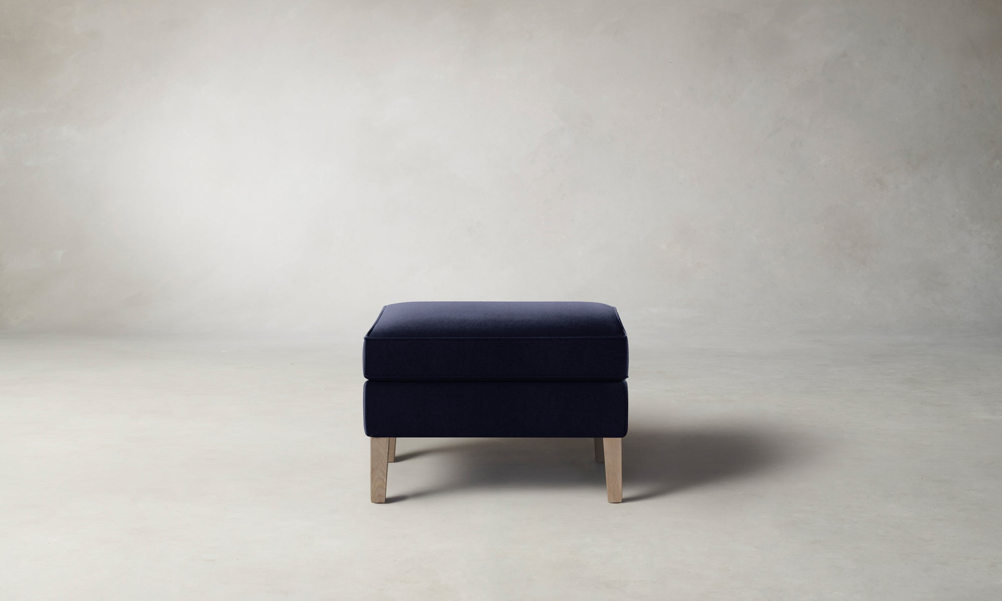 The Chrystie Ottoman - Performance Velvet Midnight