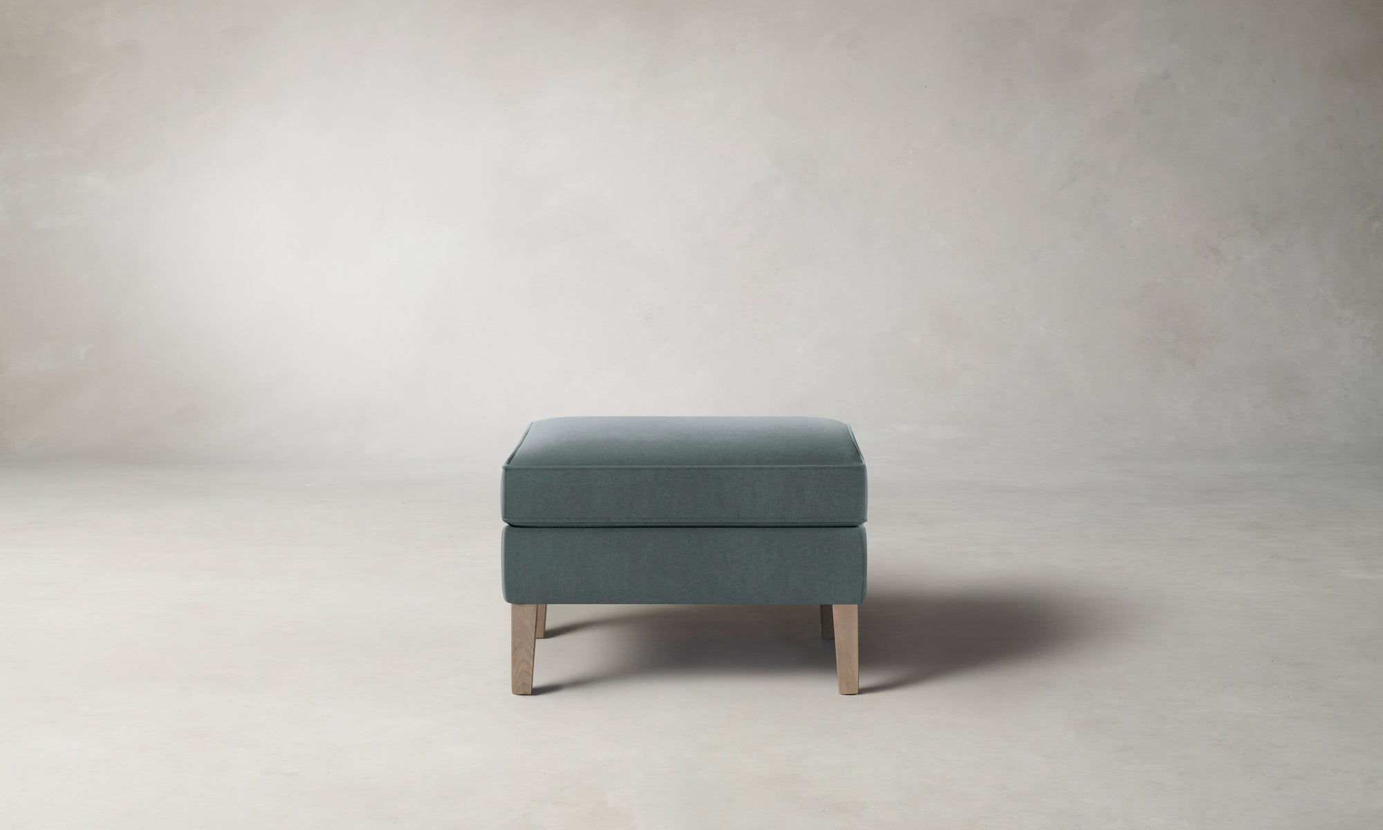 The Chrystie Ottoman - Performance Velvet Seafoam