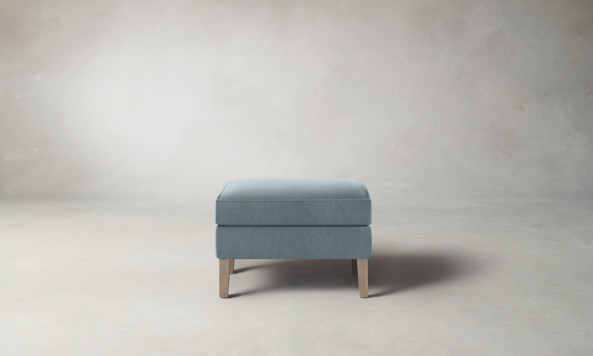 The Chrystie Ottoman - Performance Velvet Sky