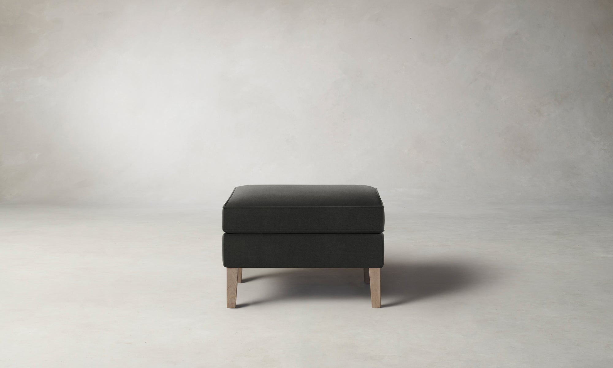 The Chrystie Ottoman - Performance Velvet Slate