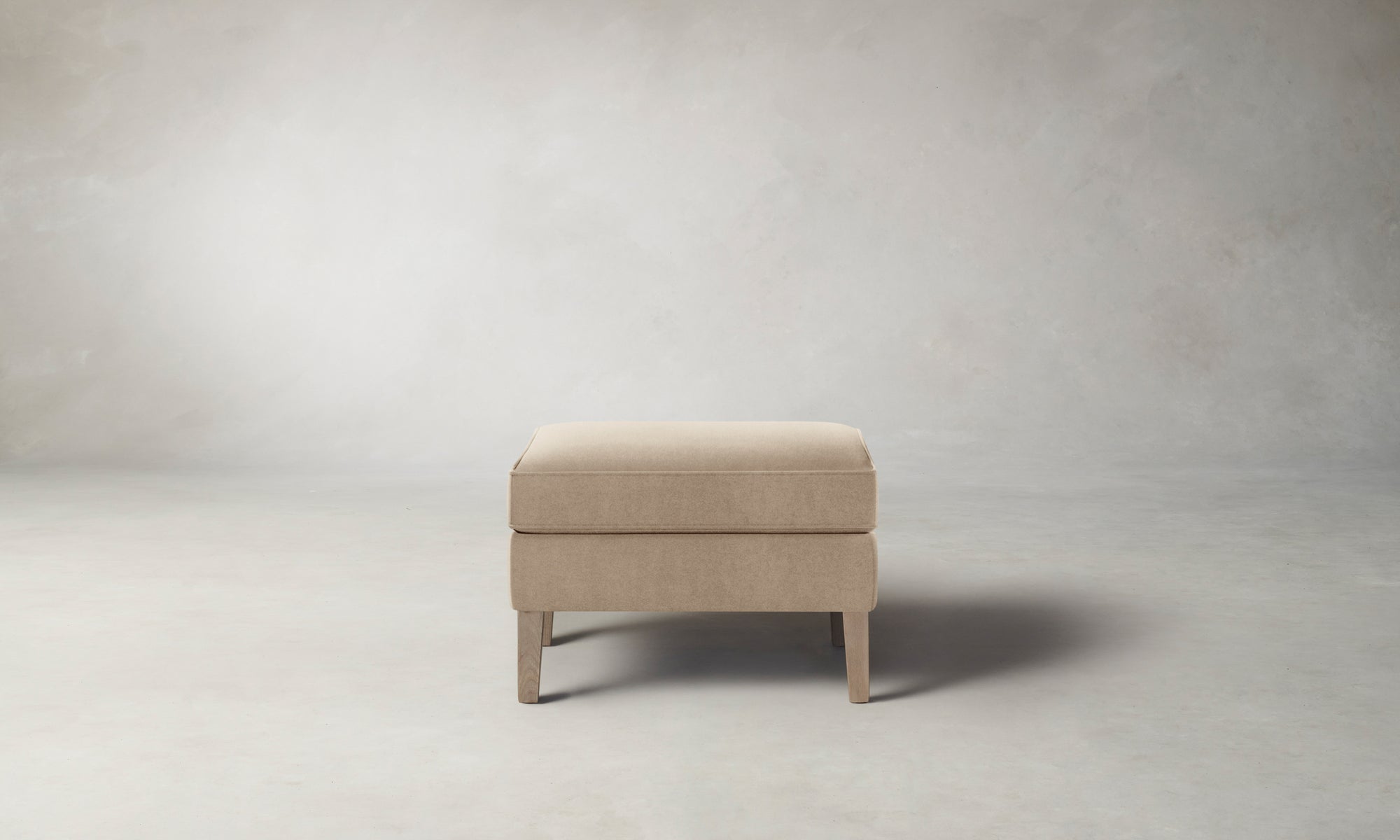 The Chrystie Ottoman - Performance Velvet Taupe