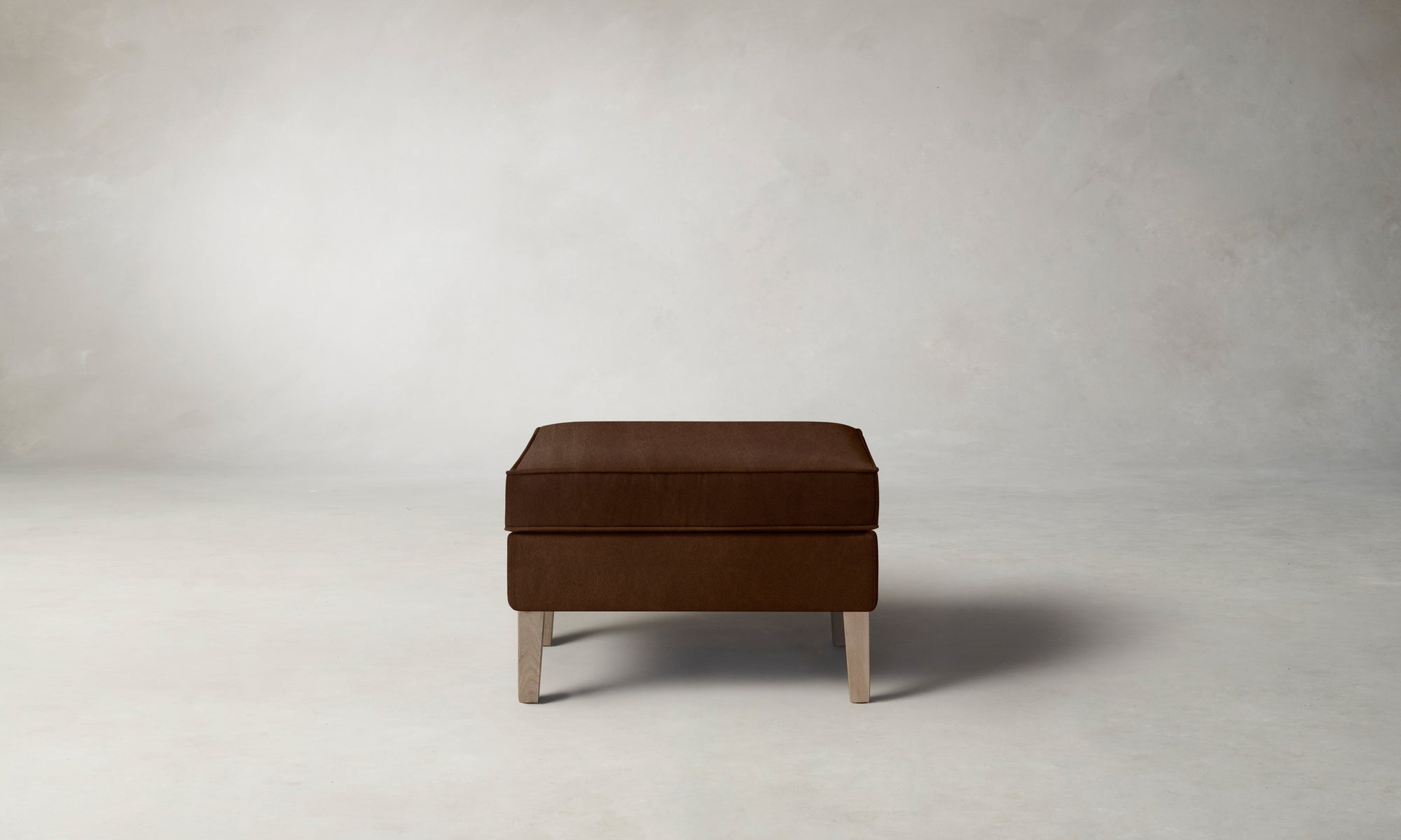 The Chrystie Ottoman - Tuscan Leather Bourbon