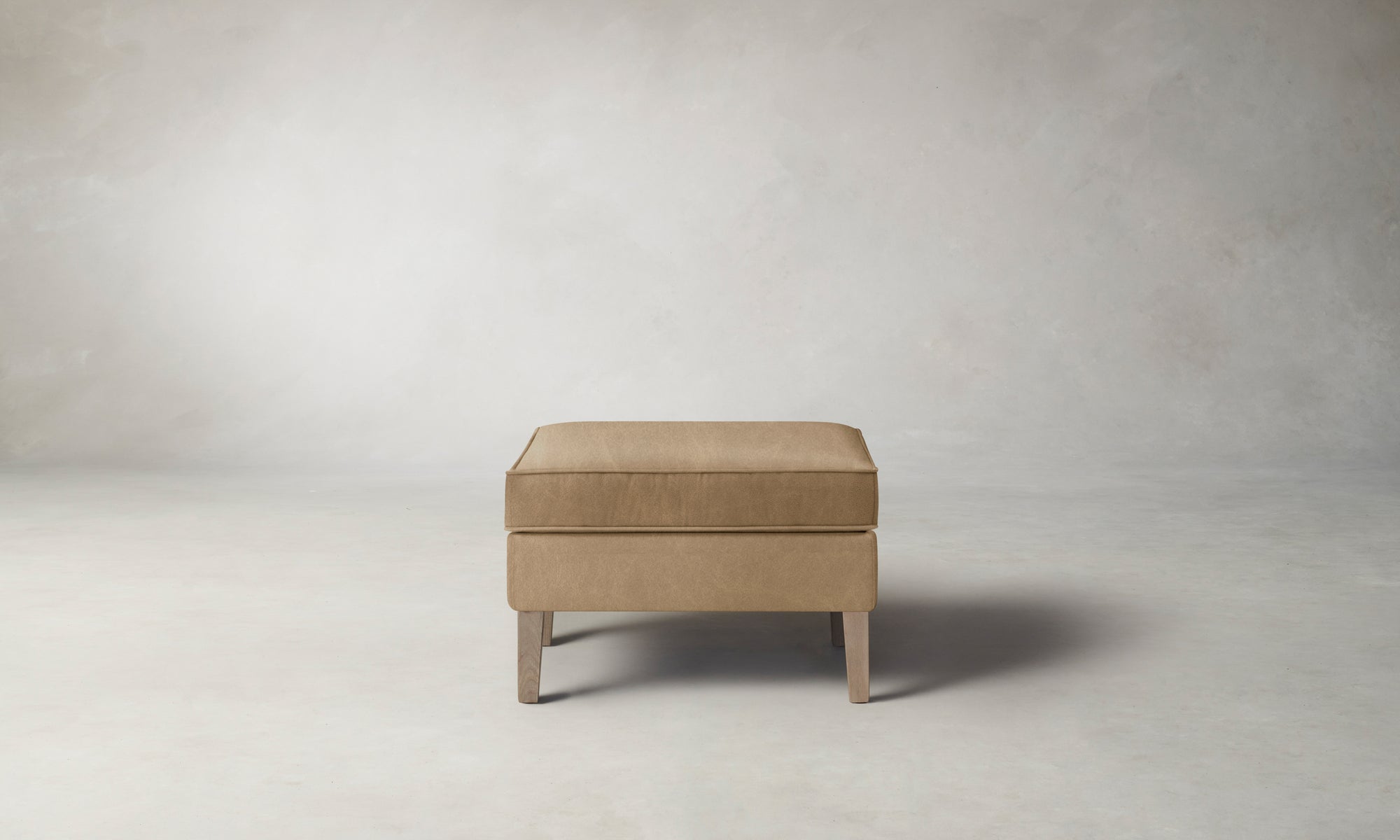 The Chrystie Ottoman - Tuscan Leather Camel