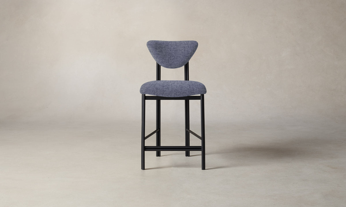 The Cooper Counter Stool - Heritage Belgian Linen Lake