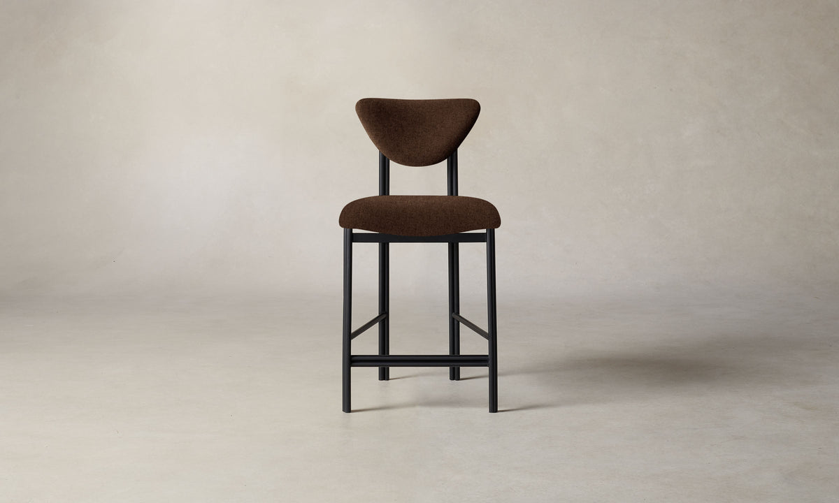 The Cooper Counter Stool - Italian Brushed Wool Cocoa