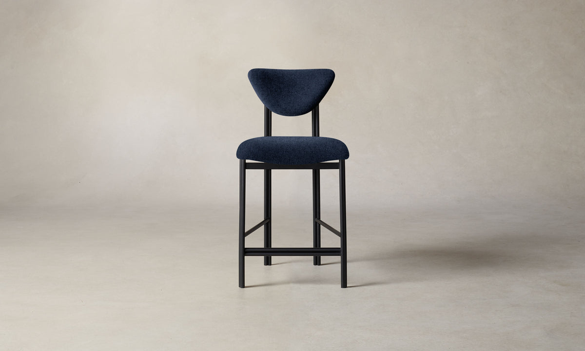 The Cooper Counter Stool - Italian Brushed Wool Harbor