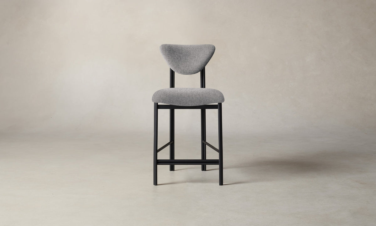The Cooper Counter Stool - Italian Brushed Wool Moon