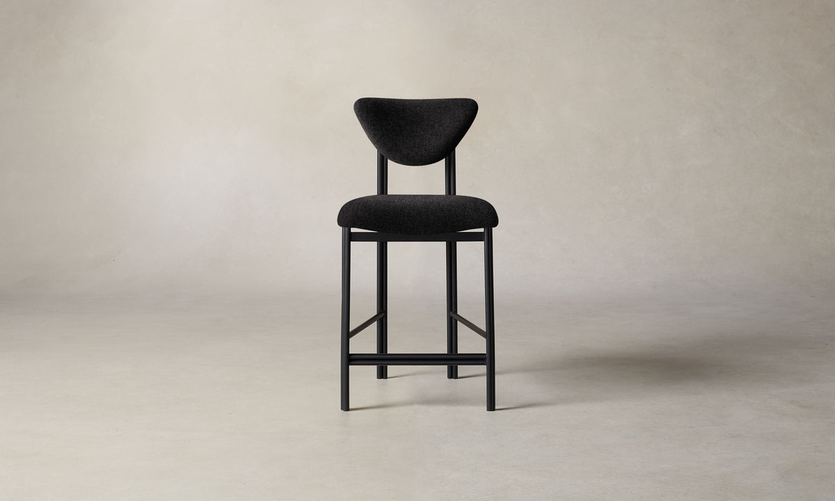 The Cooper Counter Stool - Italian Brushed Wool Pepper