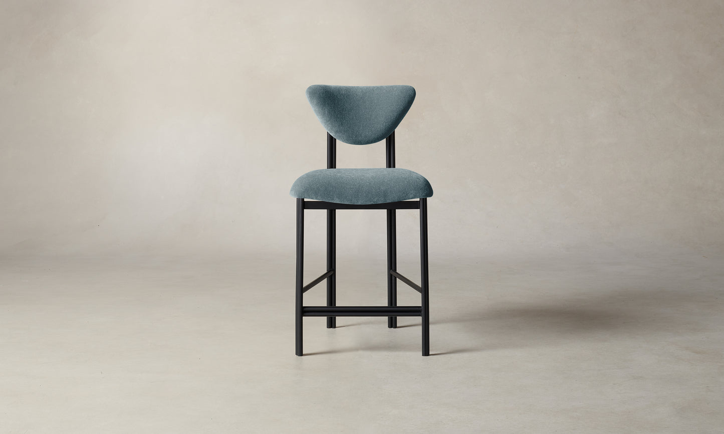 The Cooper Counter Stool - Mohair Slate Blue