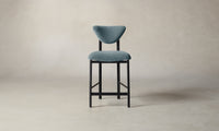 The Cooper Counter Stool - Mohair Slate Blue