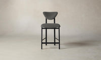 The Cooper Counter Stool - Pebbled Leather Ash