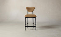 The Cooper Counter Stool - Pebbled Leather Latte