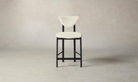 The Cooper Counter Stool - Pebbled Leather Swan