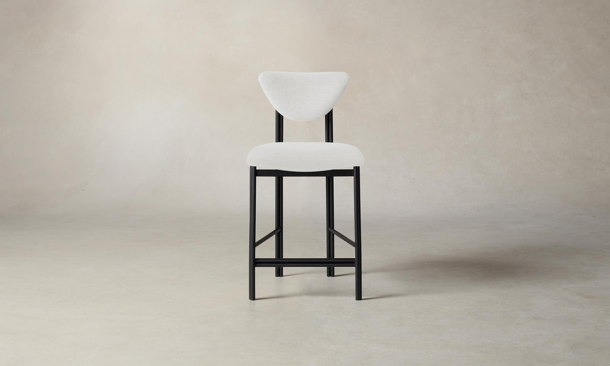 The Cooper Counter Stool - Performance Linen Weave Pure White