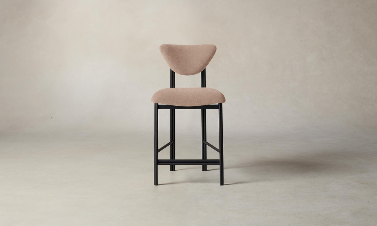 The Cooper Counter Stool - Performance Velvet Blossom