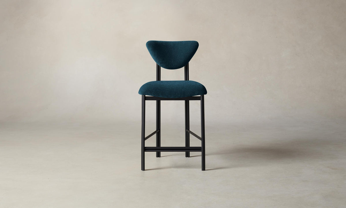 The Cooper Counter Stool - Performance Velvet Lagoon