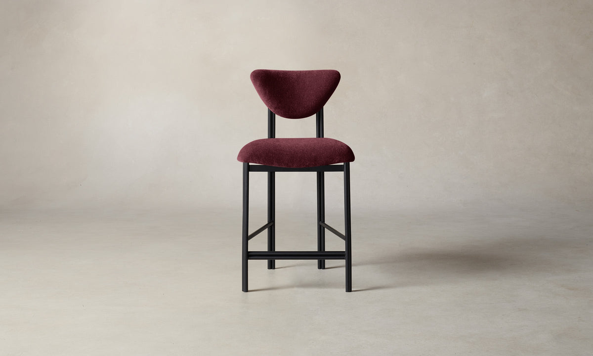 The Cooper Counter Stool - Performance Velvet Cabernet