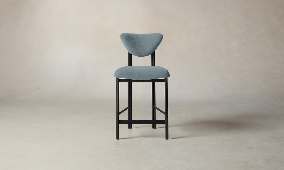 The Cooper Counter Stool - Performance Velvet Sky