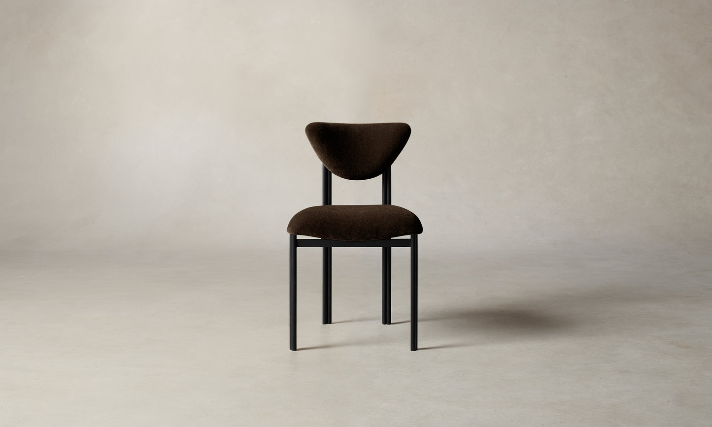 The Cooper Dining Chair - Mohair Chocolate