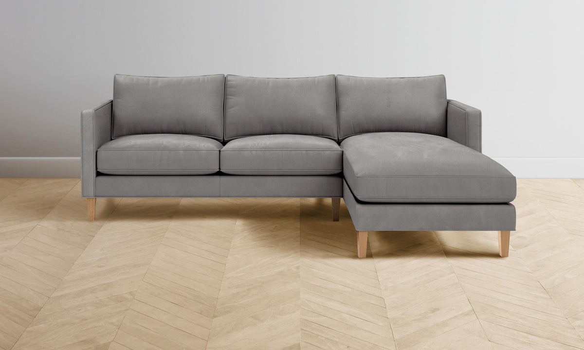 The Crosby Sectional - Nubuck Leather Asphalt