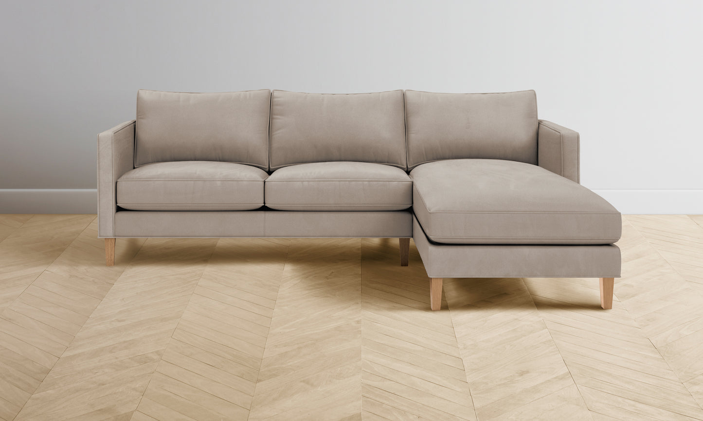 The Crosby Sectional - Nubuck Leather Fawn