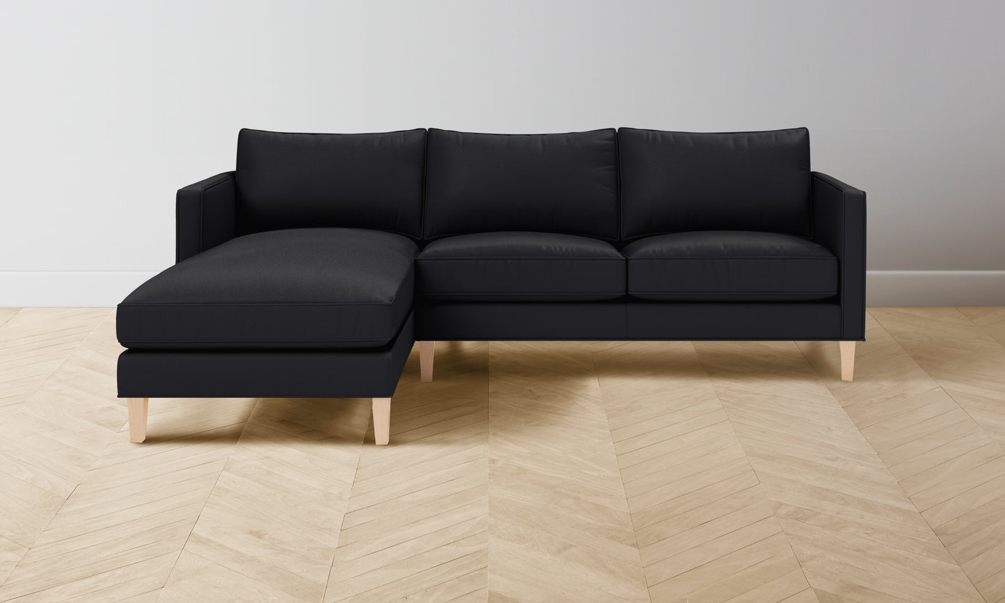 The Crosby Sectional - Pebbled Leather Ink