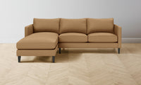 The Crosby Sectional - Pebbled Leather Latte