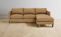 The Crosby Sectional - Pebbled Leather Latte